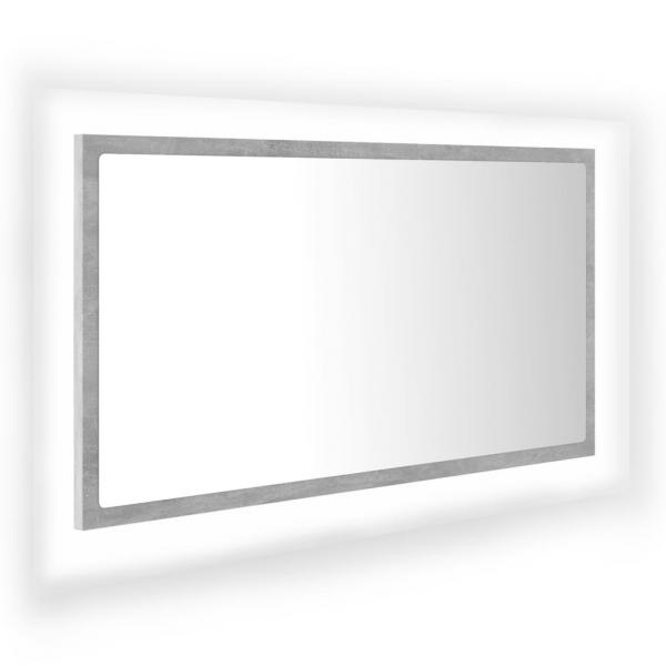 LED-Badspiegel Betongrau 80x8,5x37 cm Acryl