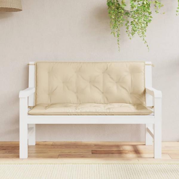 ARDEBO.de - Gartenbank-Auflagen 2 Stk. Beige 120x50x7 cm Oxford-Gewebe