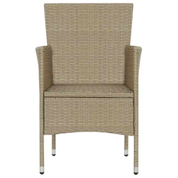 Garten-Essstühle 4 Stk. Poly Rattan Beige