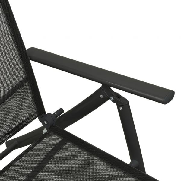 3-tlg. Garten-Lounge-Set Textilene und Aluminium Schwarz