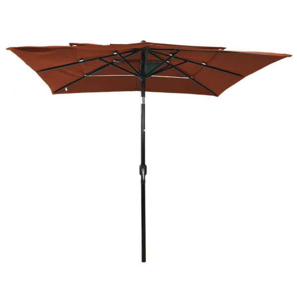 Sonnenschirm mit Alu-Mast 3-lagig Terracotta-Rot 2,5x2,5 m