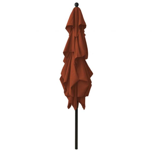 Sonnenschirm mit Alu-Mast 3-lagig Terracotta-Rot 2,5x2,5 m