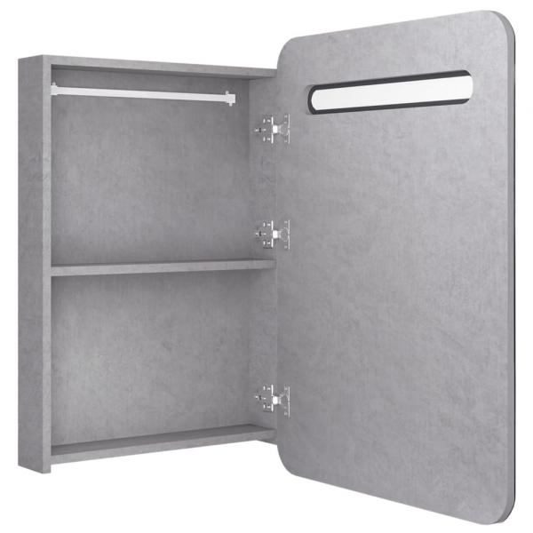 LED-Bad-Spiegelschrank Betongrau 60x11x80 cm