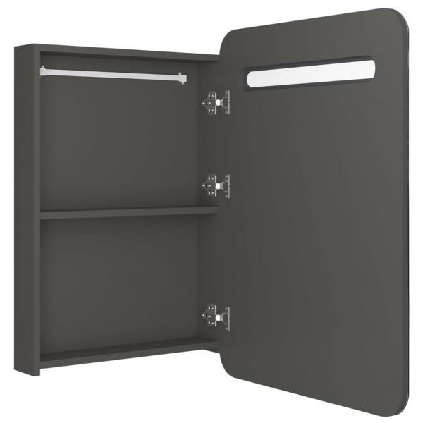 LED-Bad-Spiegelschrank Anthrazit 60x11x80 cm