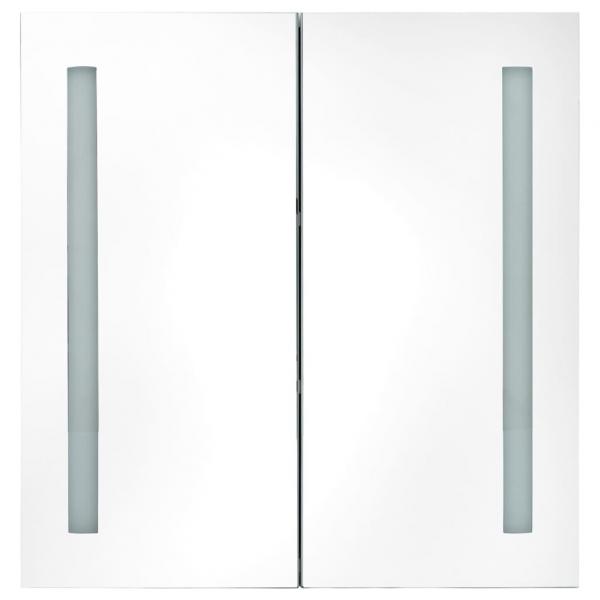 LED-Bad-Spiegelschrank Betongrau 62x14x60 cm