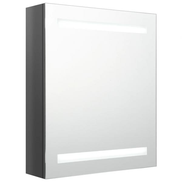 LED-Spiegelschrank fürs Bad Glänzend Grau 50x14x60 cm