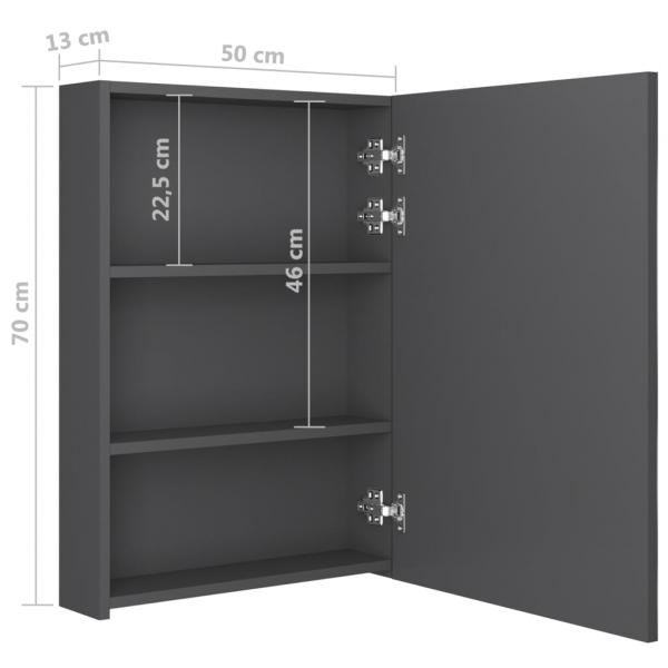 LED-Spiegelschrank fürs Bad Grau 50x13x70 cm