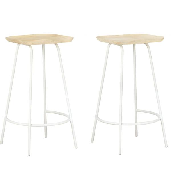 ARDEBO.de - Barhocker 2 Stk. Mango Massivholz