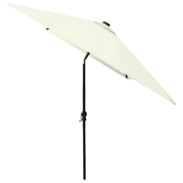 Sonnenschirm mit LEDs und Stahl-Mast Sandfarben 2x3 m