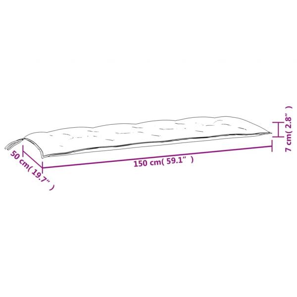 Gartenbank-Auflagen 2 Stk. Cremeweiß 150x50x7 cm Oxford-Gewebe