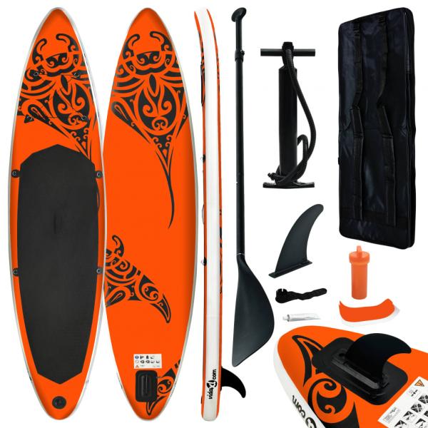 ARDEBO.de - Aufblasbares Stand Up Paddle Board Set 305x76x15 cm Orange