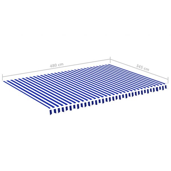 Markisenbespannung Blau und Weiß 5x3,5 m