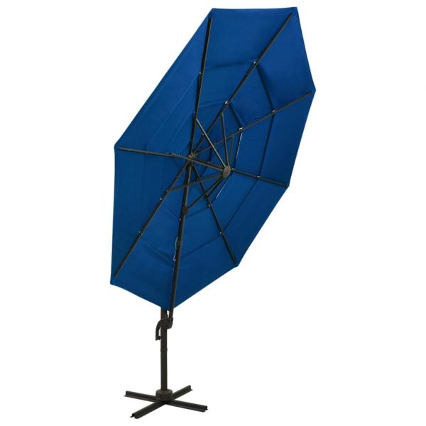 Sonnenschirm mit Aluminium-Mast 4-lagig Azurblau 3x3 m