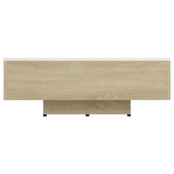 Couchtisch Weiß Sonoma-Eiche 85x55x31 cm Holzwerkstoff