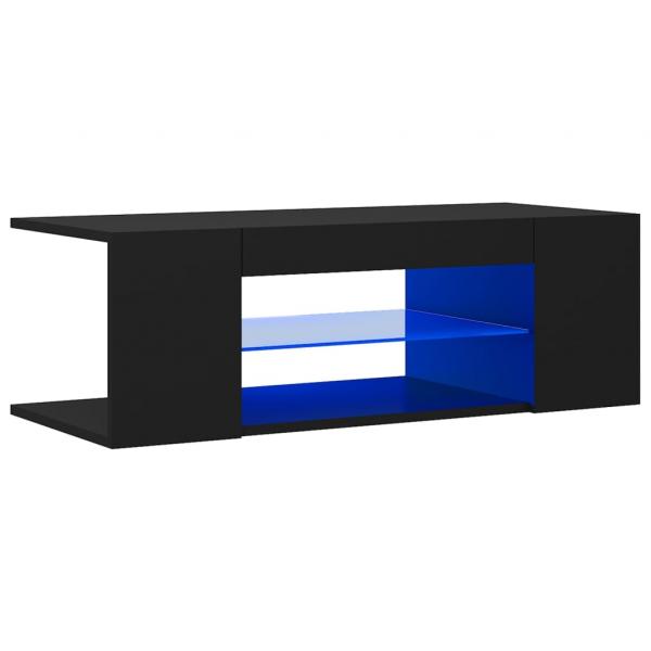 TV-Schrank mit LED-Leuchten Schwarz 90x39x30cm