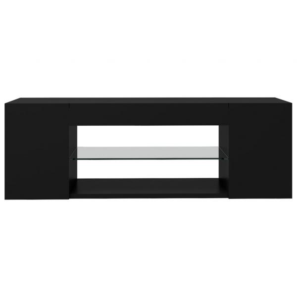 TV-Schrank mit LED-Leuchten Schwarz 90x39x30cm