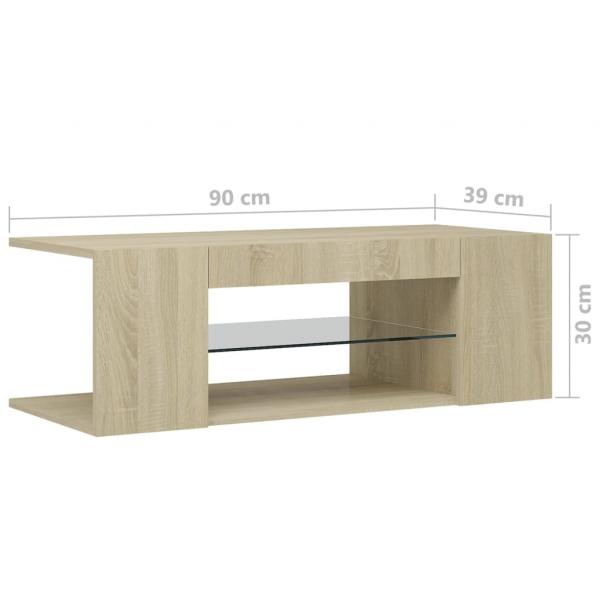 TV-Schrank mit LED-Leuchten Sonoma-Eiche 90x39x30cm