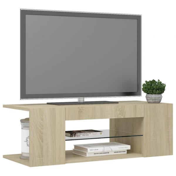 TV-Schrank mit LED-Leuchten Sonoma-Eiche 90x39x30cm