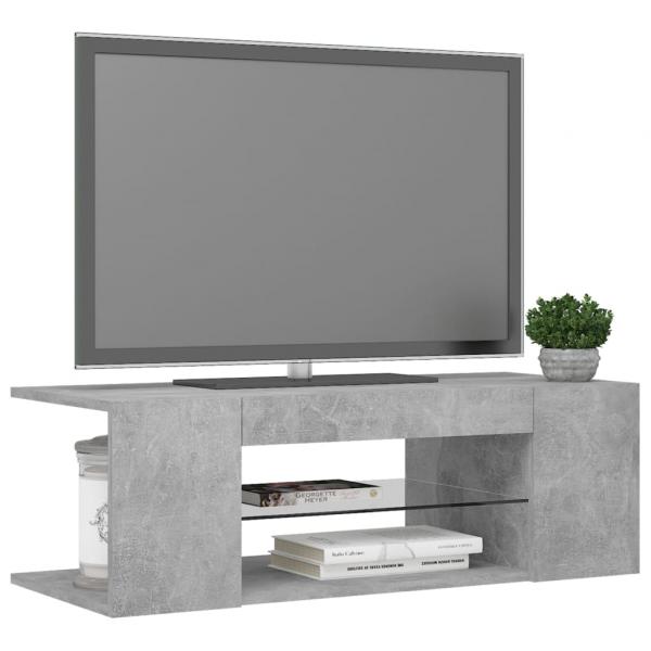 TV-Schrank mit LED-Leuchten Betongrau 90x39x30 cm