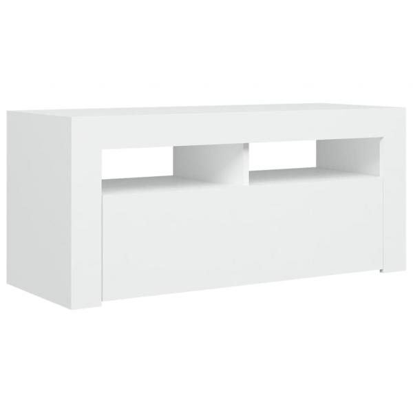 TV-Schrank mit LED-Leuchten Weiß 90x35x40 cm