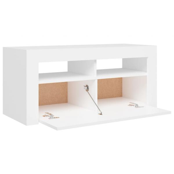 TV-Schrank mit LED-Leuchten Weiß 90x35x40 cm