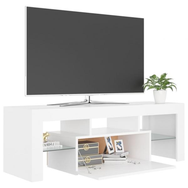 TV-Schrank mit LED-Leuchten Weiß 120x35x40 cm