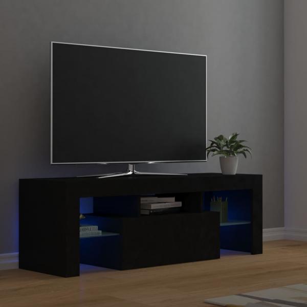 ARDEBO.de - TV-Schrank mit LED-Leuchten Schwarz 120x35x40 cm