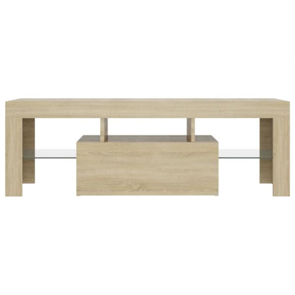 TV-Schrank mit LED-Leuchten Sonoma-Eiche 120x35x40 cm