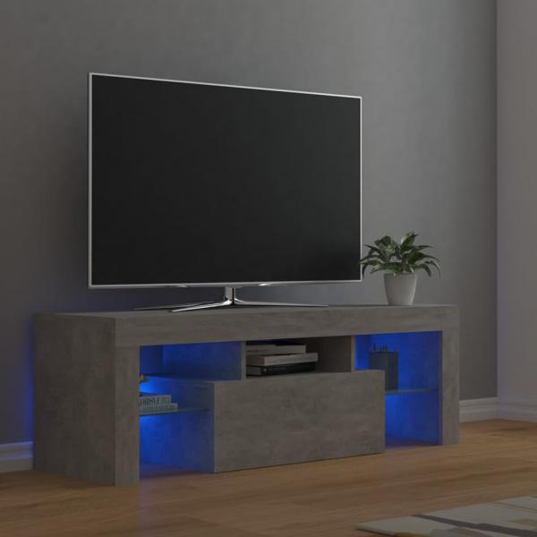 ARDEBO.de - TV-Schrank mit LED-Beleuchtung Betongrau 120x35x40 cm