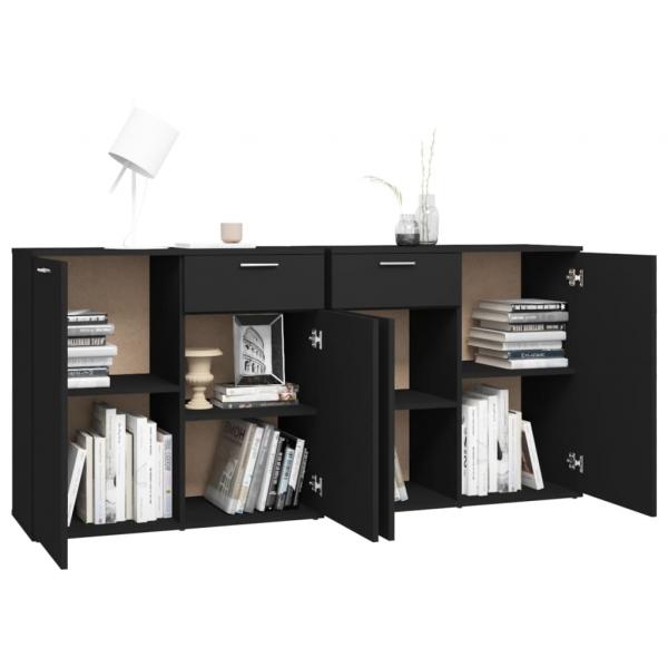 Sideboard Schwarz 160x36x75 cm Holzwerkstoff