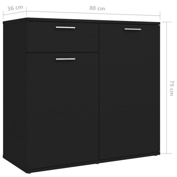 Sideboard Schwarz 160x36x75 cm Holzwerkstoff