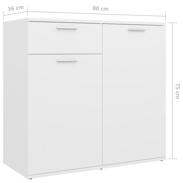 Sideboard Weiß 80x36x75 cm Holzwerkstoff