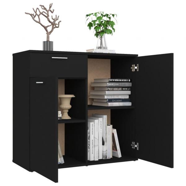 Sideboard Schwarz 80x36x75 cm Holzwerkstoff