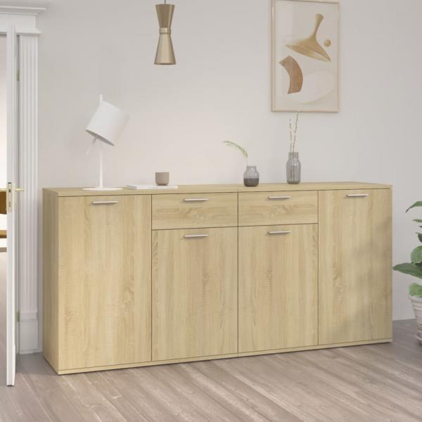 ARDEBO.de - Sideboard Sonoma-Eiche 160x36x75 cm Holzwerkstoff