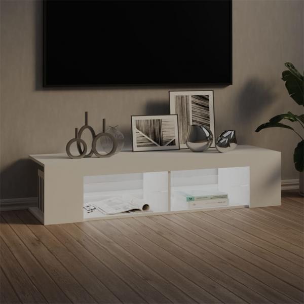 TV-Schrank mit LED-Leuchten Weiß 135x39x30 cm