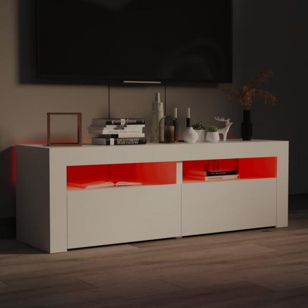 TV-Schrank mit LED-Leuchten Weiß 120x35x40 cm