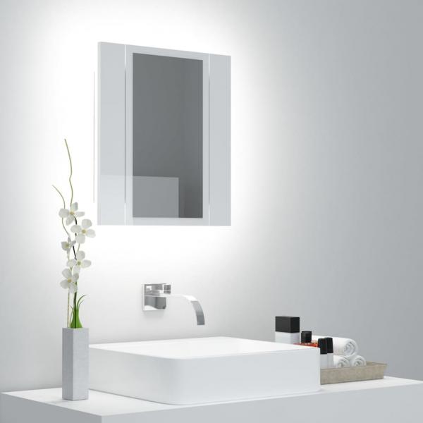 ARDEBO.de - LED-Bad-Spiegelschrank Hochglanz-Weiß 40x12x45 cm Acryl