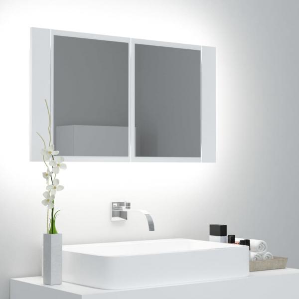 ARDEBO.de - LED-Bad-Spiegelschrank Weiß 80x12x45 cm Acryl