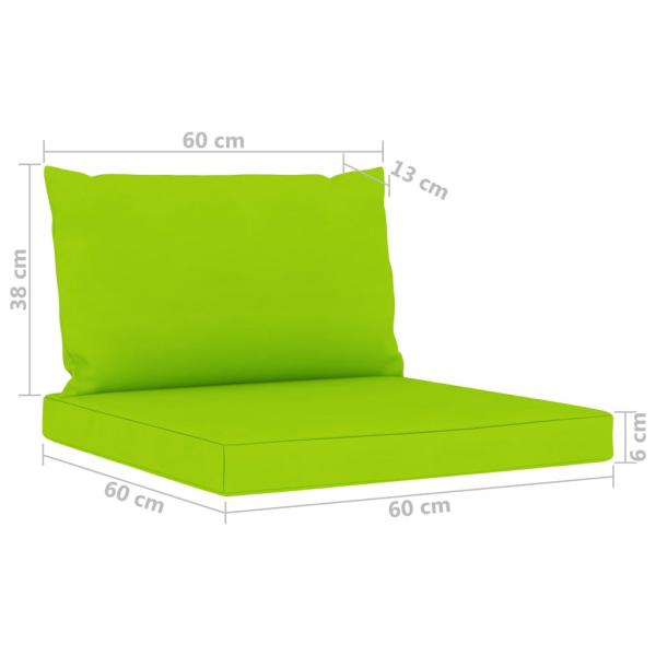 Gartensofa 4-Sitzer mit Kissen in Hellgrün