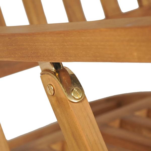 Liegestühle mit Fußteil 2 Stk. Teak Massivholz 