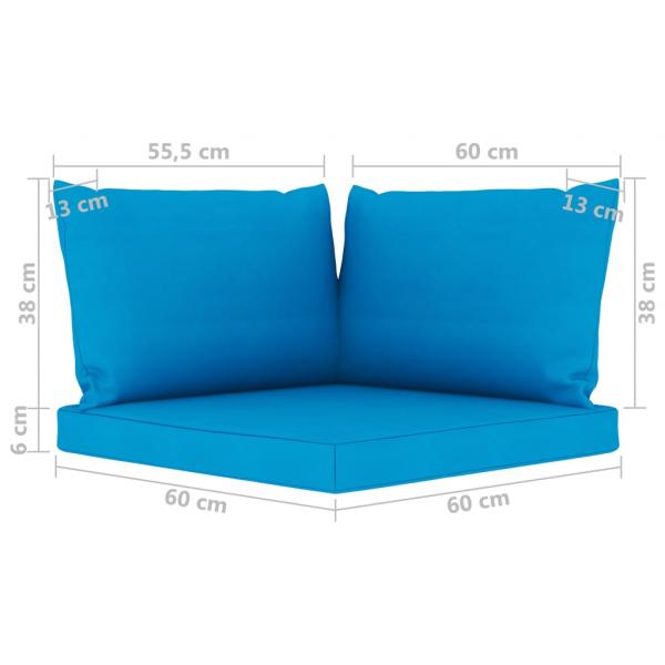 Gartensofa 4-Sitzer mit Kissen in Hellblau