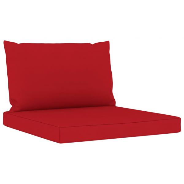 Gartensofa 4-Sitzer mit Kissen in Rot