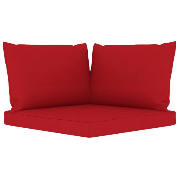 Gartensofa 4-Sitzer mit Kissen in Rot