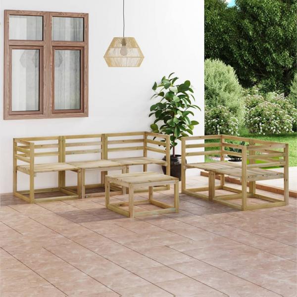 ARDEBO.de - 6-tlg. Garten-Lounge-Set Grün Imprägniertes Kiefernholz