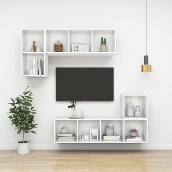 TV-Wandschrank Hochglanz-Weiß 37x37x72 cm Holzwerkstoff