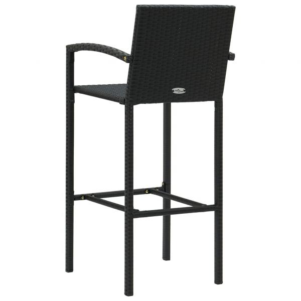 5-tlg. Gartenbar-Set Poly Rattan Schwarz