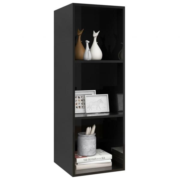 TV-Wandschrank Hochglanz-Schwarz 37x37x107 cm Holzwerkstoff