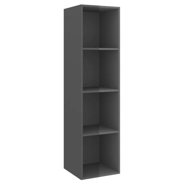 TV-Wandschrank Hochglanz-Grau 37x37x142,5 cm Holzwerkstoff