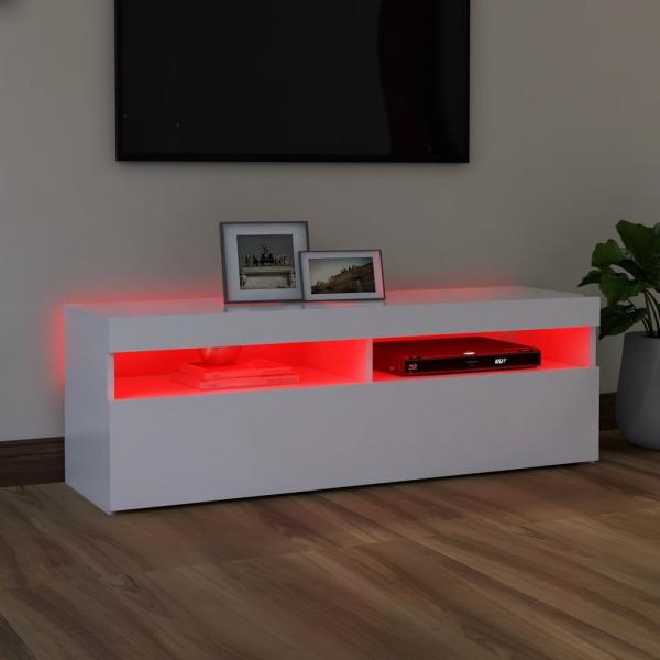 TV-Schrank mit LED-Leuchten Weiß 120x35x40 cm