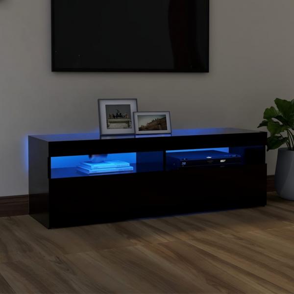 ARDEBO.de - TV-Schrank mit LED-Leuchten Schwarz 120x35x40 cm